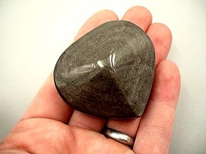 Minerály - Obsidián stříbrný 51 mm, č.2f - 15134911_