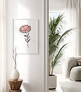 Grafika - Line Art obraz na stenu - Ružový kvet - 15137716_