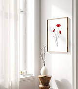 Grafika - Botanický obraz na stenu - Červené Maky - 15137878_