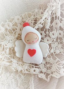 Dekorácie - Mini-anjelik snehovobiely - 15141422_