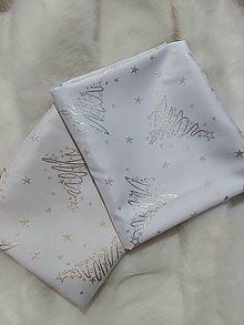 Úžitkový textil - Vianočný obrus s teflónovou úpravou (biela so striebornou) - 15138927_