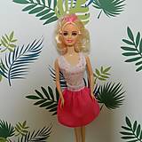 Šité Barbie šaty 1 (ružové mini Barbie šaty)