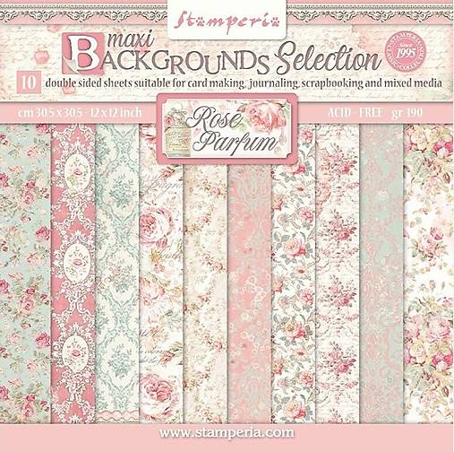  - Scrapbook papier Stamperia Rose Parfum Backgrounds Selection 12 x 12 - 15145658_