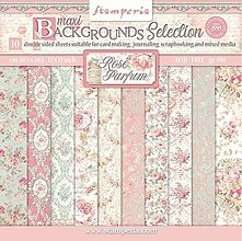Papier - Scrapbook papier Stamperia Rose Parfum Backgrounds Selection 12 x 12 - 15145658_
