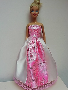 Hračky - Ružové šaty pre Barbie - 15143653_