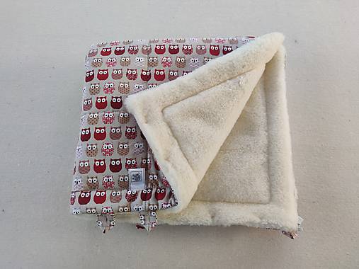 Detský textil - Vlnienka Deka a fusak DANIEL 2 v 1 100% merino Top Super wash Natural Sovička červená FR - 15142290_