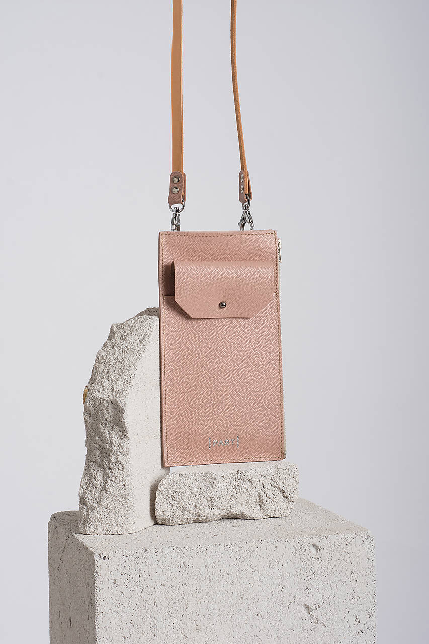 Phone purse Nude Leather