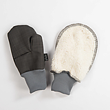 Detské doplnky - softschell rukavice sivé s barančekom - 15144282_