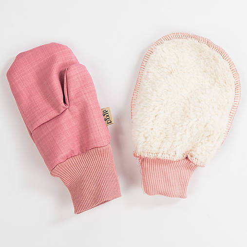 softschell rukavice ružové s barančekom