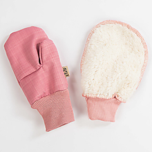 Detské doplnky - softschell rukavice ružové s barančekom - 15144293_