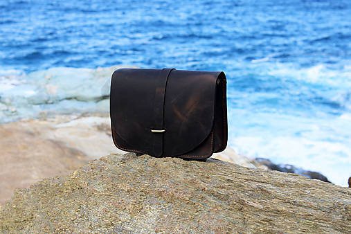 Kabelky - Kožená kabelka KEA - tmavohnedá - 15142610_