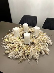 Dekorácie - Prírodný veniec  (Boho adventný maxi (50 cm)) - 15145143_