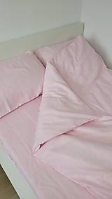 Úžitkový textil - Ľanová posteľná bielizeň suprava obliečka na vankúš a paplon Pinkivinki - 15142907_