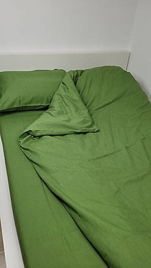Úžitkový textil - Ľanová posteľná bielizeň suprava obliečka na vankúš a paplon Lemongras - 15142771_