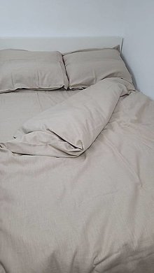 Úžitkový textil - Ľanová posteľná bielizeň suprava obliečka na vankúš a paplon Naturel - 15142891_