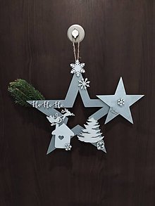 Dekorácie - Vianočná závesná hviezda  (Strieborná) - 15145550_