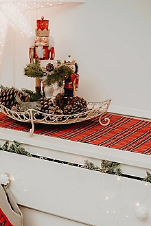 Úžitkový textil - štóla Vianočné káro - 15147477_