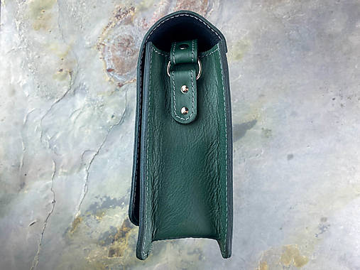 listová kožená kabelka tethys II. veľká - olivová zelená