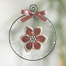 Dekorácie - vianočná dekorácia - kvet - staroružová - 15151045_