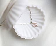 Náhrdelníky - Strieborný náhrdelník s polodrahokamami (ruženín, mesačný kameň, amazonit) (Strieborný náhrdelník s ruženínom) - 15153386_