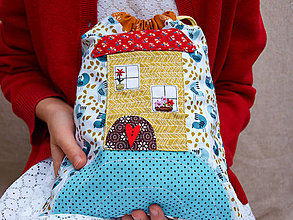 Detský textil - vrecúško "domček ♡" - 15150735_