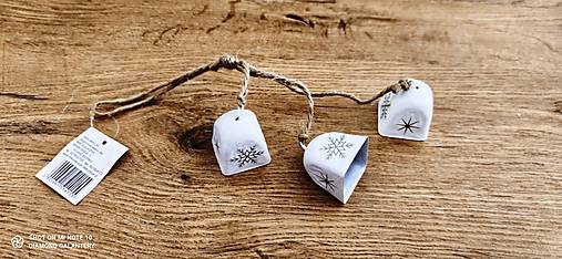 Iný materiál - Zväzok dekoračných zvončekov -  3 kusy (Biela) - 15151159_