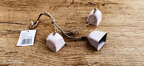 Iný materiál - Zväzok dekoračných zvončekov -  3 kusy (Ružová) - 15151160_