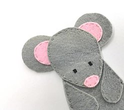 Hračky - Bábky na prsty: zvieratá (Myš) - 15153058_