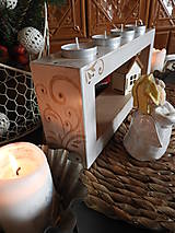 Svietidlá - Romantický svícen/svietnik z masívu bílý 4 - 15149957_