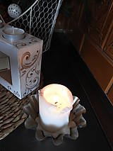 Svietidlá - Romantický svícen/svietnik z masívu bílý 4 - 15149958_