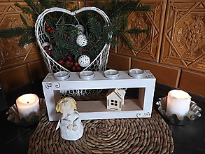 Svietidlá - Romantický svícen/svietnik z masívu bílý 4 - 15149956_
