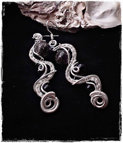 Náušnice - Onyx, regalit - 15152466_