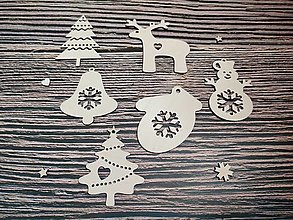 Dekorácie - Mini sada drevených vianočných ozdôb - 15153651_
