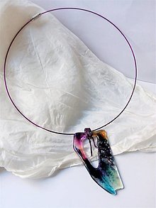 Náhrdelníky - Sklenený maľovaný náhrdelník - "Pred búrkou" - 15153505_