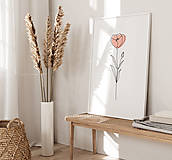 Grafika - Line Art obraz na stenu - Ružový Mak - 15153603_