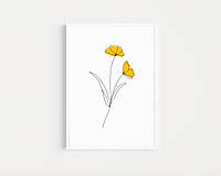 Grafika - Minimalistický art print - Žlté Maky - 15153706_