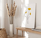 Grafika - Line Art obraz na stenu - Žlté Maky - 15153710_