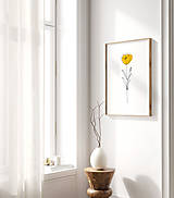 Grafika - Line Art obraz na stenu - Žltý Mak - 15153719_