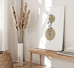 Grafika - Moderný obraz na stenu - Khaki lúčne kvety - 15153612_