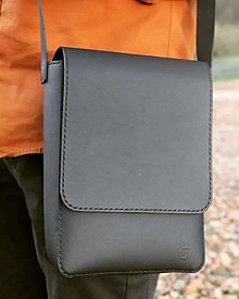 Pánske tašky - Pánska kožená taška cez rameno , kozena kapsa (Bez zipsu) - 15154790_