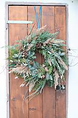 Dekorácie - Vianočný veniec na dvere - divoký boho veľkáč (Veniec s eukalyptom) - 15156257_