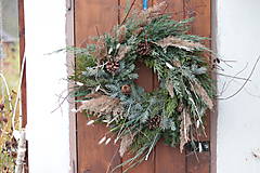 Dekorácie - Vianočný veniec na dvere - divoký boho veľkáč (Veniec základ) - 15156290_