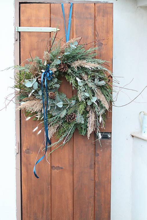 Vianočný veniec na dvere - divoký boho veľkáč