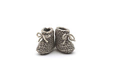 Detské topánky - Hnedé papučky ALPACA/ BAVLNA/MERINO - 15155362_
