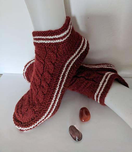 Ponožky, pančuchy, obuv - Vlnené dámske papuče  - 15154480_