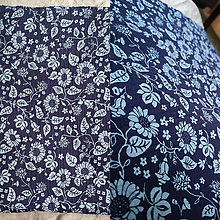 Sukne - Mušelínový komplet - blúzka + sukňa (rôzne farby) (modrá (kvety)) - 15154830_