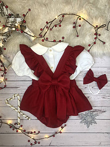 Detské oblečenie - Velvet vianočné šaty pre deti - 15157461_
