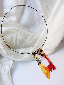 Náhrdelníky - Sklenený maľovaný náhrdelník - "Rozhovor" - 15157667_