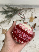 Dekorácie - Vianočná guľa pre šťastie (biela/ružová/červená) - 15156647_