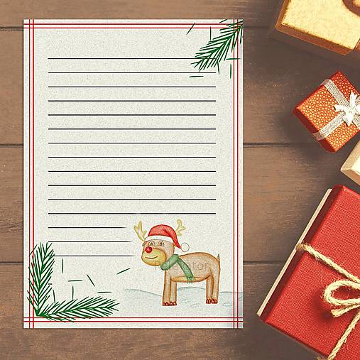 Papiernictvo - List Ježiškovi s ilustráciu sob Rudolf (vintage digitálny) - 15154068_